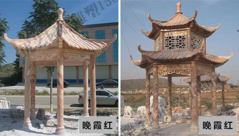 中式大理石涼亭，石雕涼亭廠家，石雕景觀涼亭定制