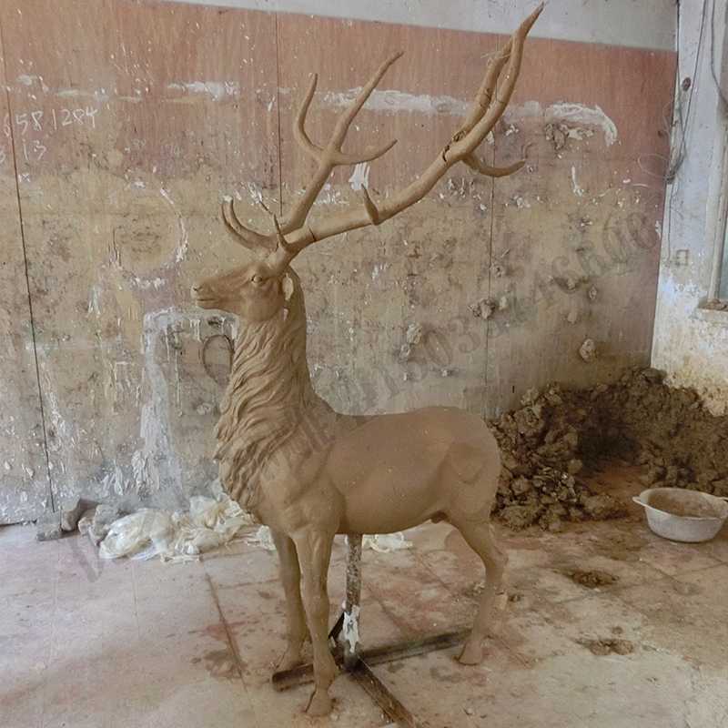 銅鹿泥模，麋鹿泥模，青銅鹿雕塑，銅鹿擺件4.jpg