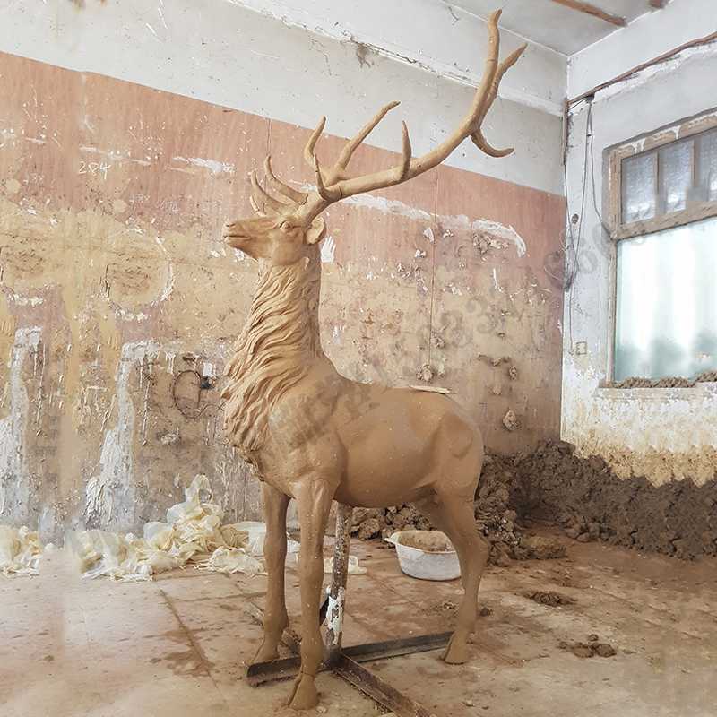 銅鹿模型，銅麋鹿雕塑，麋鹿模型，銅麋鹿泥模1.jpg